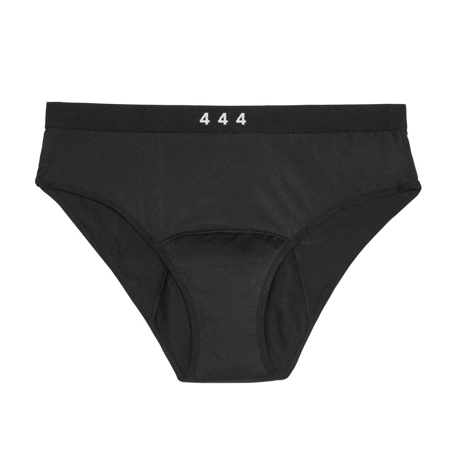 444 Studios Bragas absorbentes fuertes para incontinencia para mujeres, calzoncillos, 90 ml, negro, vista frontal