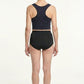 444 Studios Elva incontinence panties on model, high waist, 350 ml, black, from behind