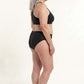 444 Studios Elva incontinence panties on model, mid-rise, 90 ml, black, side