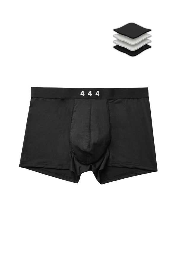 444 Studios Strong inkontinens underbukser til mænd, boxers, 90 ml, sort, forfra