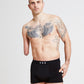 444 Studios Strong incontinence underwear for men on model, boxers, 90 ml, black, front view